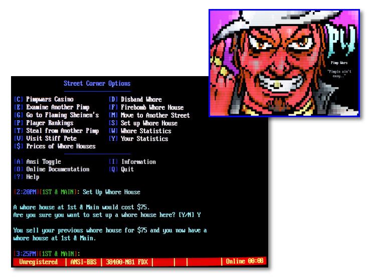 PimpWars door game screens